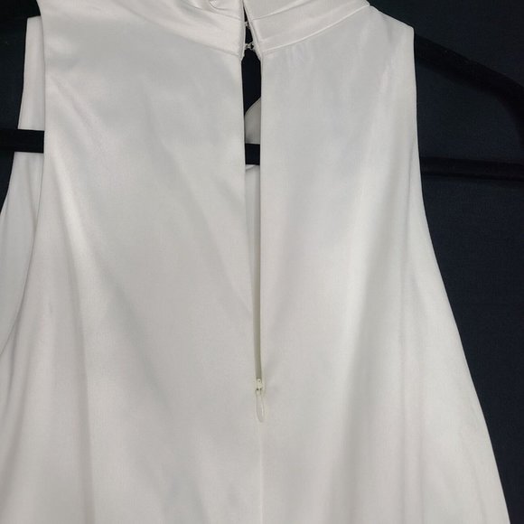 Adrianna Papell Womens Jumpsuit Size 14 Crew Neck Sleeveless Keyhole Back Crepe - Picture 10 of 13